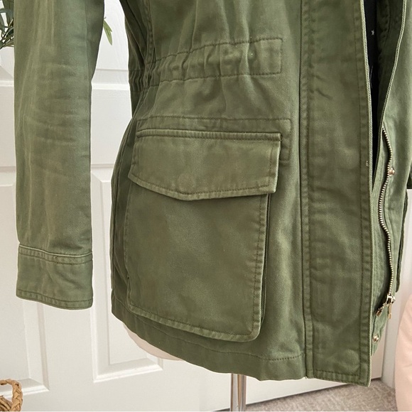 Cargo Utility Hoodie Jacket, Military Vibe, Adjustable Gathered Waist - Picture 5 of 14